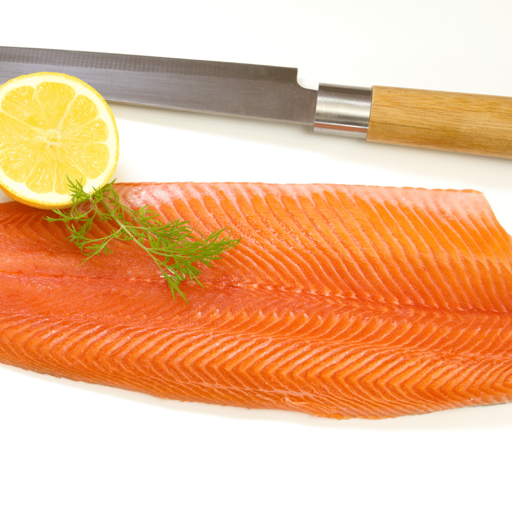 Filetti di trota irridea salmonata affumicata a freddo 37,5€/kg